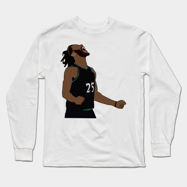 Derrick Rose 50 Point Celebration - Minnesota TimberWolves Long Sleeve T-Shirt by xavierjfong